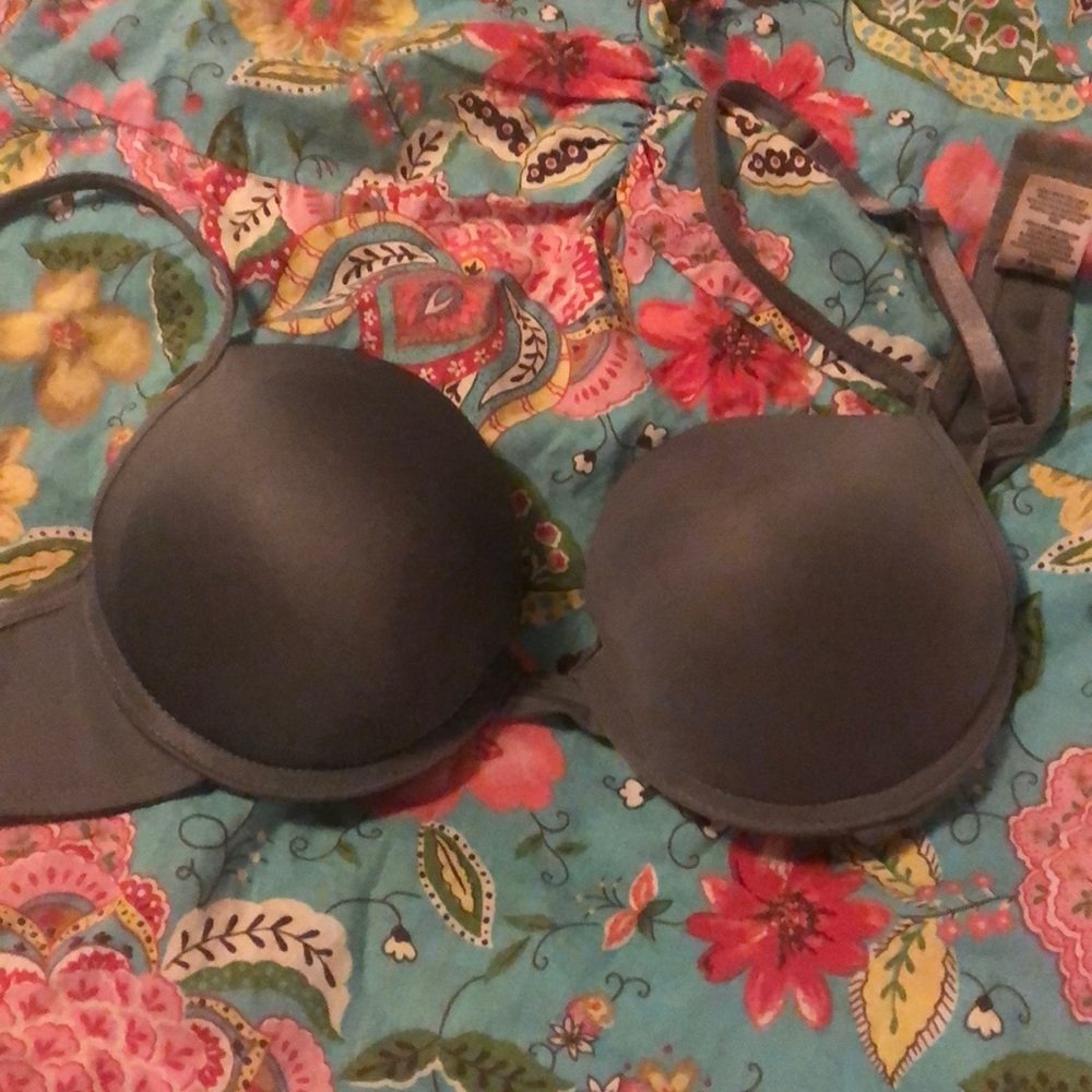 Charcoal grey padded bra 36B